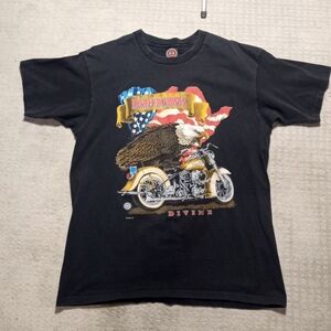 Vintage 1996 Harley Davidson Divine Bald Eagle T Shirt Mens Sz XL Single Stitch